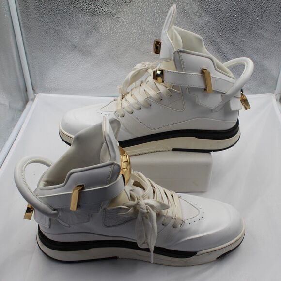 VNDS Buscemi B-Court High Top White Leather Luxury Sneakers Size 11 US / 44 EU main image 10